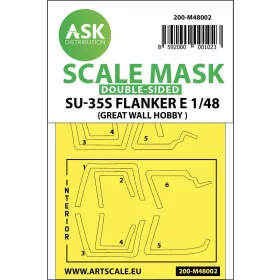   Art Scale Kit Su-35S  Flanker E double-sided painting mask for Great Wall Hobby - kétoldalas kabinmaszk
