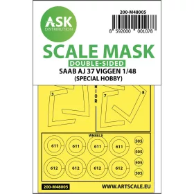   Art Scale Kit SAAB AJ 37 Viggen double-sided painting mask for Special Hobby - kétoldalas kabinmaszk