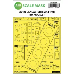   Art Scale Kit Avro Lancaster Mk.I B outside painting mask for HK Models - külső kabinmaszk