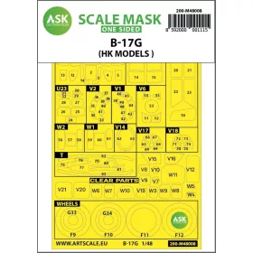  Art Scale Kit B-17G Flying Fortress outside painting mask for HK Models - külső kabinmaszk