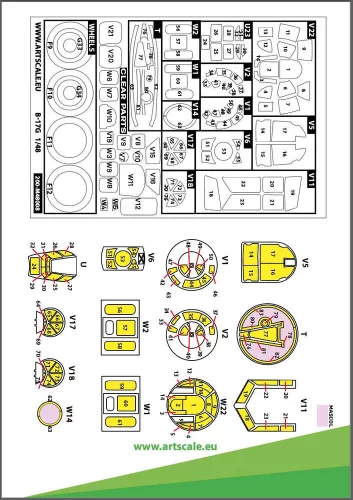 Art Scale Kit B-17G Flying Fortress outside painting mask for HK Models - külső kabinmaszk