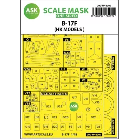   Art Scale Kit B-17F Flying Fortress outside painting mask for HK Models - külső kabinmaszk