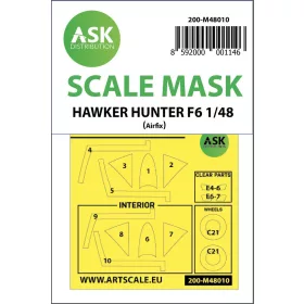   Art Scale Kit Hawker Hunter F.6 double-sided painting mask for Airfix - kétoldalas kabinmaszk