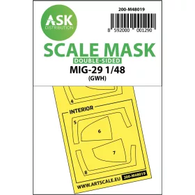   Art Scale Kit MiG-29 double-sided painting mask for Great Wall Hobby - kétoldalas kabinmaszk