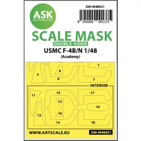   Art Scale Kit USMC F-4B/N double-sided painting mask for Academy - kétoldalas kabinmaszk