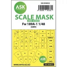   Art Scale Kit Focke Wulf Fw 189 one-sided painting mask for Great Wall Hobby - egyoldalas kabinmaszk