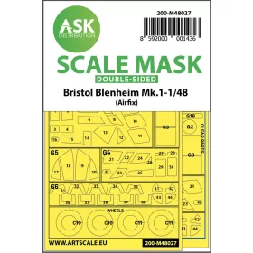   Art Scale Kit Bristol Blenheim Mk.I double-sided painting mask for Airfix - kétoldalas kabinmaszk
