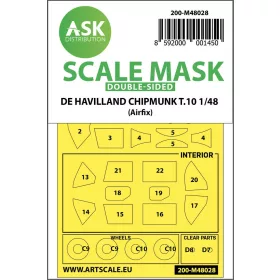   Art Scale Kit De Havilland Chipmunk T.10 double-sided painting mask for Airfix - kétoldalas kabinmaszk