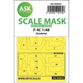   Art Scale Kit F-4C double-sided painting mask for Academy - kétoldalas kabinmaszk