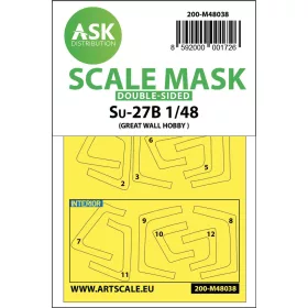   Art Scale Kit SU-27 Flanker B double-sided painting mask for Great Wall Hobby - kétoldalas kabinmaszk