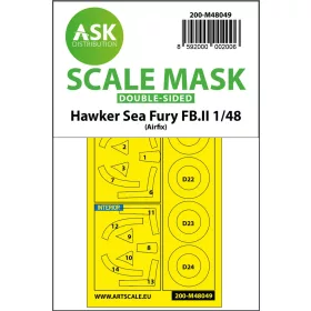   Art Scale Kit Hawker Sea Fury FB.11 double-sided mask for Airfix - kétoldalas kabinmaszk