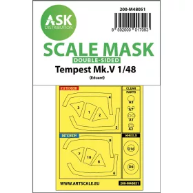  Art Scale Kit Tempest Mk.V double-sided express mask for Eduard - pontos illeszkedésű kétoldalas kabinmaszk