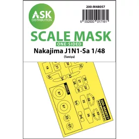   Art Scale Kit Nakajima J1N1-Sa one-sided express mask for Tamiya - pontos illeszkedésű egyoldalas kabinmaszk