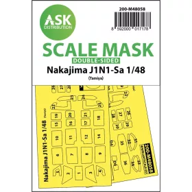   Art Scale Kit Nakajima J1N1-Sa double-sided express mask for Tamiya - pontos illeszkedésű kétoldalas kabinmaszk
