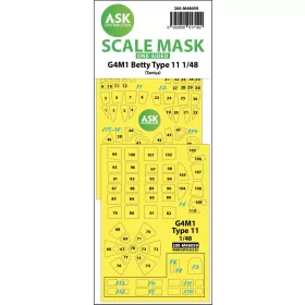   Art Scale Kit G4M1 Betty Type 11 one-sided express mask for Tamiya - pontos illeszkedésű egyoldalas kabinmaszk