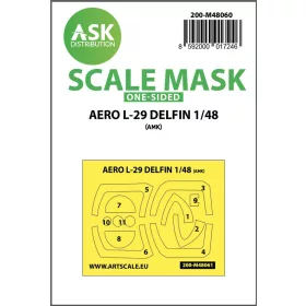   Art Scale Kit AERO L-29 DELFIN one-sided express mask for AMK - pontos illeszkedésű egyoldalas kabinmaszk