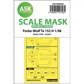   Art Scale Kit Focke-Wulf Ta 152 H double-sided express mask for Hobby2000 / Dragon - pontos illeszkedésű kétoldalas kabinmaszk