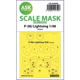  Art Scale Kit P-38J Lightning one-sided mask for Tamiya - egyoldalas kabinmaszk