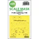 Art Scale Kit P-38J Lightning one-sided mask for Tamiya - egyoldalas kabinmaszk