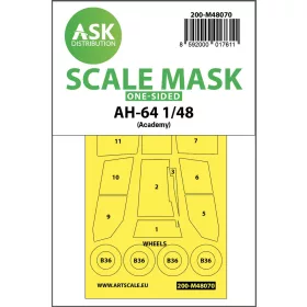   Art Scale Kit AH-64 one-sided mask for Academy - egyoldalas kabinmaszk