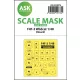 Art Scale Kit F4F-3 Wildcat  one-sided express mask for Eduard - pontos illeszkedésű egyoldalas kabinmaszk