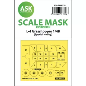   Art Scale Kit L-4 Grasshopper one-sided self-adhesive mask for Special Hobby - öntapadó egyoldalas kabinmaszk