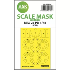   Art Scale Kit MiG-25 PD one-sided mask self-adhesive pre-cutted for ICM - öntapadó, előre kivágott egyoldalas kabinmaszk