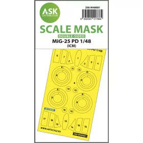   Art Scale Kit MiG-25 PD double-sided mask self-adhesive pre-cutted for ICM - öntapadó, előre kivágott kétoldalas kabinmaszk