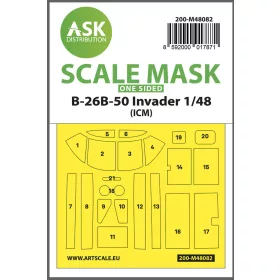   Art Scale Kit B-26B-50 Invader one-sided mask self-adhesive pre-cutted for ICM - öntapadó, előre kivágott egyoldalas kabinmaszk