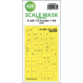   Art Scale Kit A-26C-15 Invader one-sided mask self-adhesive pre-cutted for ICM - öntapadó, előre kivágott egyoldalas kabinmaszk