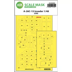   Art Scale Kit A-26C-15 Invader double-sided mask self-adhesive pre-cutted for ICM - öntapadó, előre kivágott kétoldalas kabinmaszk