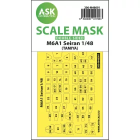   Art Scale Kit M6A1 Seiran double-sided mask self-adhesive pre-cutted for Tamiya - öntapadó, előre kivágott kétoldalas kabinmaszk