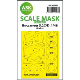   Art Scale Kit Buccaneer S.2C/D one-sided mask self-adhesive, pre-cutted for Airfix - öntapadó, előre kivágott egyoldalas kabinmaszk