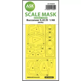   Art Scale Kit Buccaneer S.2C/D double-sided mask self-adhesive, pre-cutted for Airfix - öntapadó, előre kivágott kétoldalas kabinmaszk