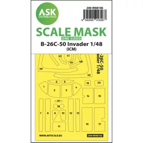   Art Scale Kit B-26C-50 Invader one-sided mask self-adhesive pre-cutted for ICM - öntapadó, előre kivágott egyoldalas kabinmaszk