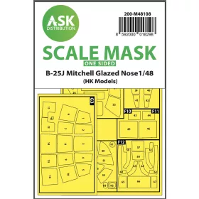   Art Scale Kit B-25J Mitchell one-sided mask self-adhesive pre-cutted for HK Models - öntapadó, előre kivágott egyoldalas kabinmaszk