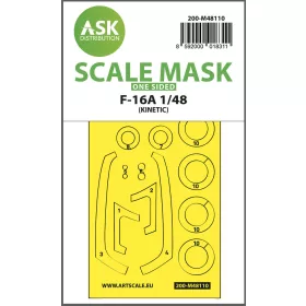   Art Scale Kit F-16A – pontos illeszkedésű, öntapadó, előre kivágott egyoldalas kabinmaszk