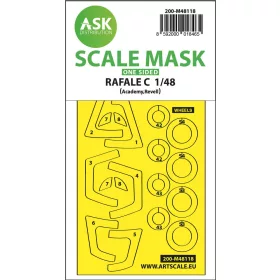  Art Scale Kit Rafale C – pontos illeszkedésű, öntapadó, előre kivágott egyoldalas kabinmaszk