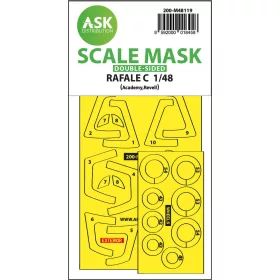   Art Scale Kit Rafale C – pontos illeszkedésű, öntapadó, előre kivágott kétoldalas kabinmaszk