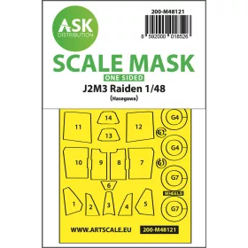   Art Scale Kit J2M3 Raiden – pontos illeszkedésű, öntapadó, előre kivágott egyoldalas kabinmaszk