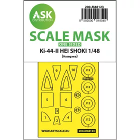   Art Scale Kit Ki-44-II HEI SHOKI – pontos illeszkedésű, öntapadó, előre kivágott egyoldalas kabinmaszk