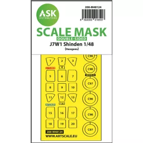   Art Scale Kit J7W1 Shinden – pontos illeszkedésű, öntapadó, előre kivágott kétoldalas kabinmaszk