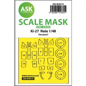   Art Scale Kit Ki-27 Nate one-sided express mask for Hasegawa - pontos illeszkedésű egyoldalas kabinmaszk