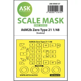   Art Scale Kit A6M2b Zero Type 21 one-sided express mask for Academy - pontos illeszkedésű egyoldalas kabinmaszk