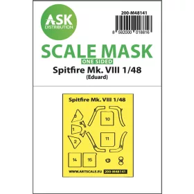  Art Scale Kit Spitfire Mk.VIII one-sided express fit mask for Eduard - pontos illeszkedésű egyoldalas kabinmaszk