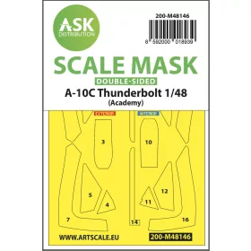   Art Scale Kit A-10C Thunderbolt double-sided express fit mask for Academy - pontos illeszkedésű kétoldalas kabinmaszk