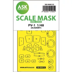   Art Scale Kit PV-1 Ventura one-sided express fit mask for Academy - pontos illeszkedésű egyoldalas kabinmaszk