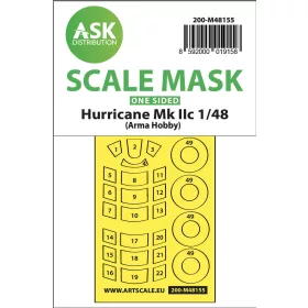   Art Scale Kit Hawker Hurricane Mk.II one-sided express mask for Arma Hobby - pontos illeszkedésű egyoldalas kabinmaszk