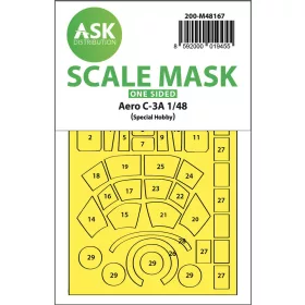  Art Scale Kit Aero C-3A one-sided express fit  mask for Special Hobby - pontos illeszkedésű egyoldalas kabinmaszk