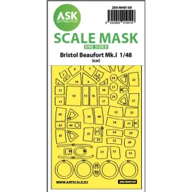   Art Scale Kit Bristol Beaufort Mk.I  one-sided express fit mask for ICM - pontos illeszkedésű egyoldalas kabinmaszk